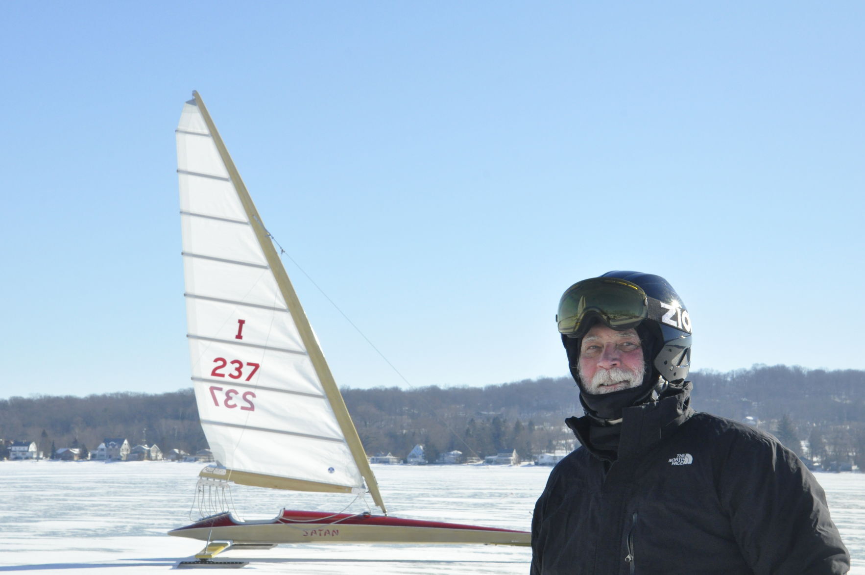 Ice boating on Lake Como